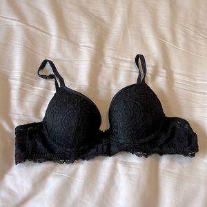 Aerie black lace push-up bra 34B